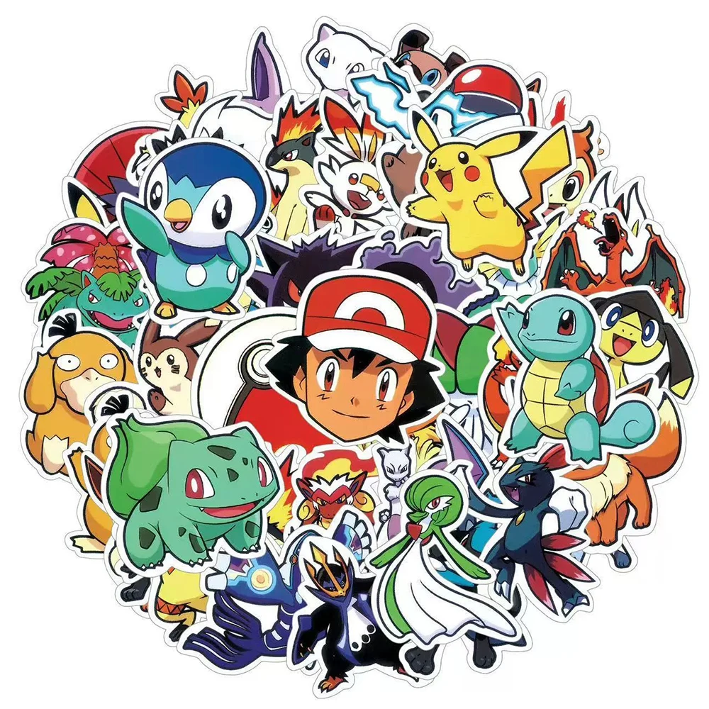 10/30/50pcs Classic Pokemon Cute Cartoon Stickers Decals DIY Phone Skateboard Luggage Notebook Kawaii Graffiti Sticker Toy GIfts