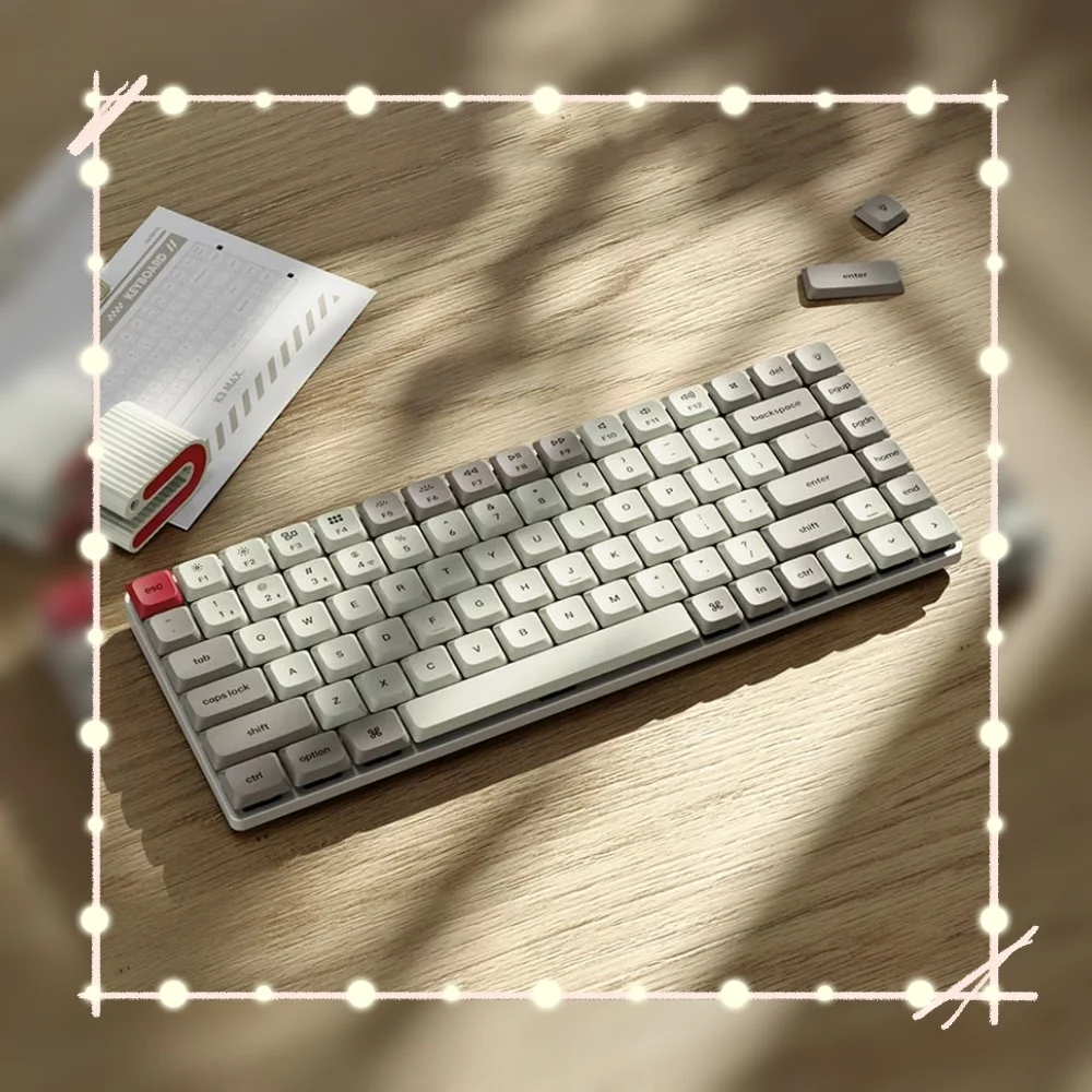 

Keycron K3 Max Эксклюзивная игровая клавиатура Ретро Серый 3-режимный Bluetooth Механическая клавиатура с низкой осью Подходит для игр Подарки