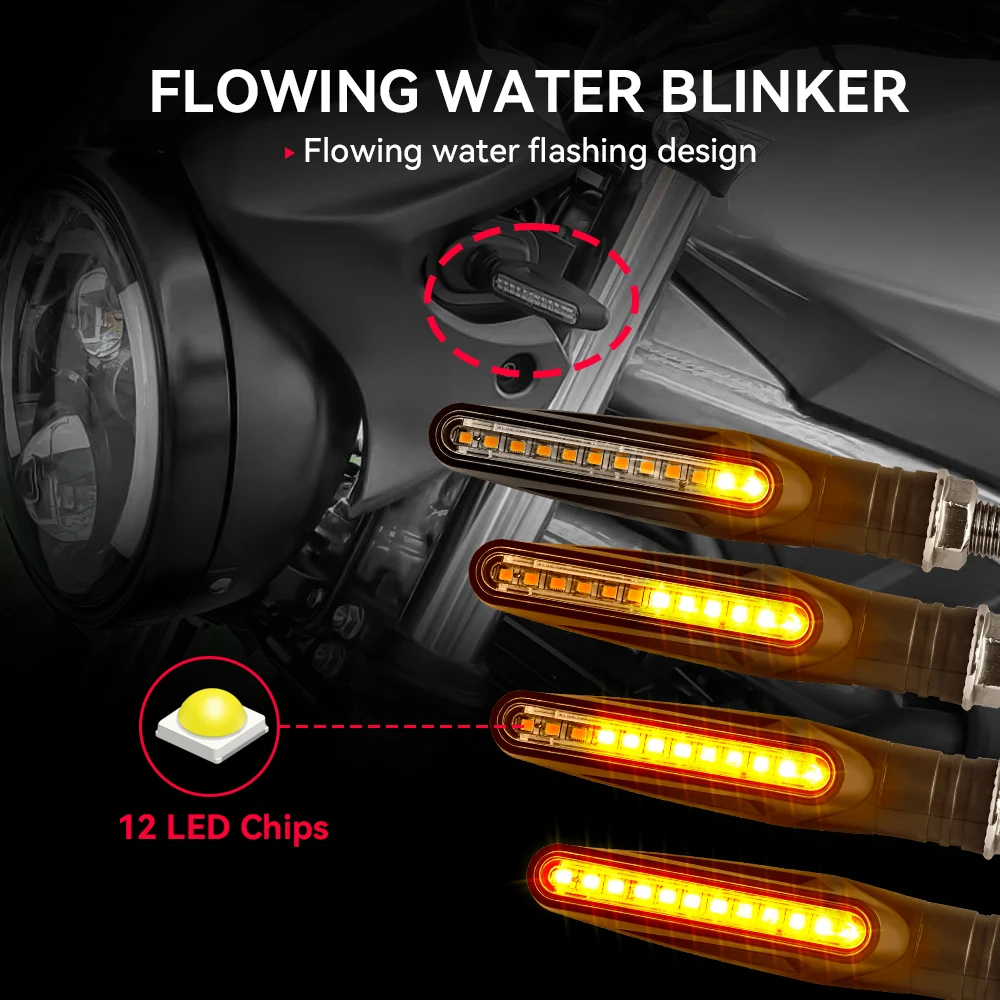 Pop Motorcycle Turn Signal Lights Universal LED Motorbike Turning Indicators Daytime Running Waterproof 12V Motorbike Lights