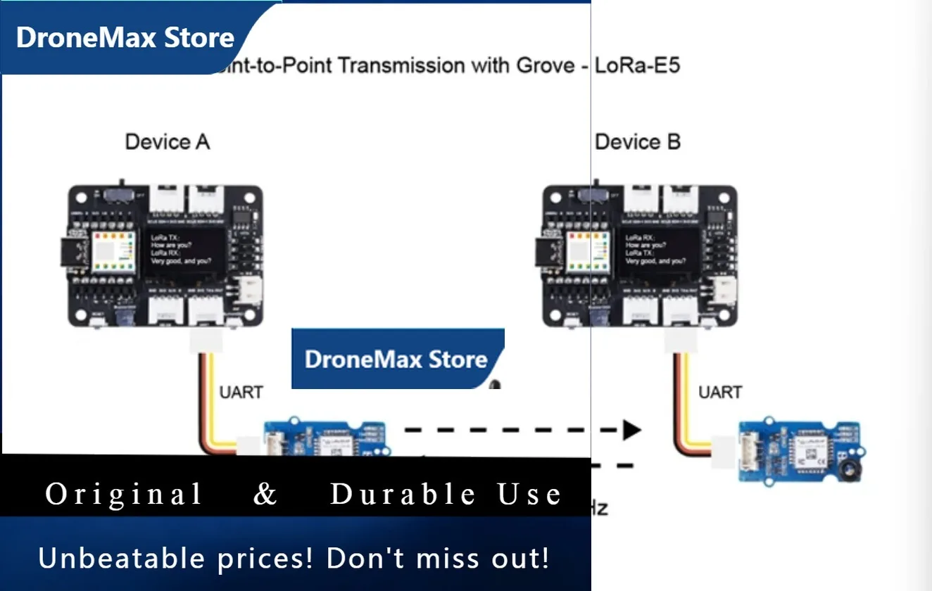 DroMaGrove LoRa-E5 Module, STM32WLE5JC, LoRaWAN 868/915MHz, Up To 10km Range, Ultra-Low Power, Grove UART Interface For IoT