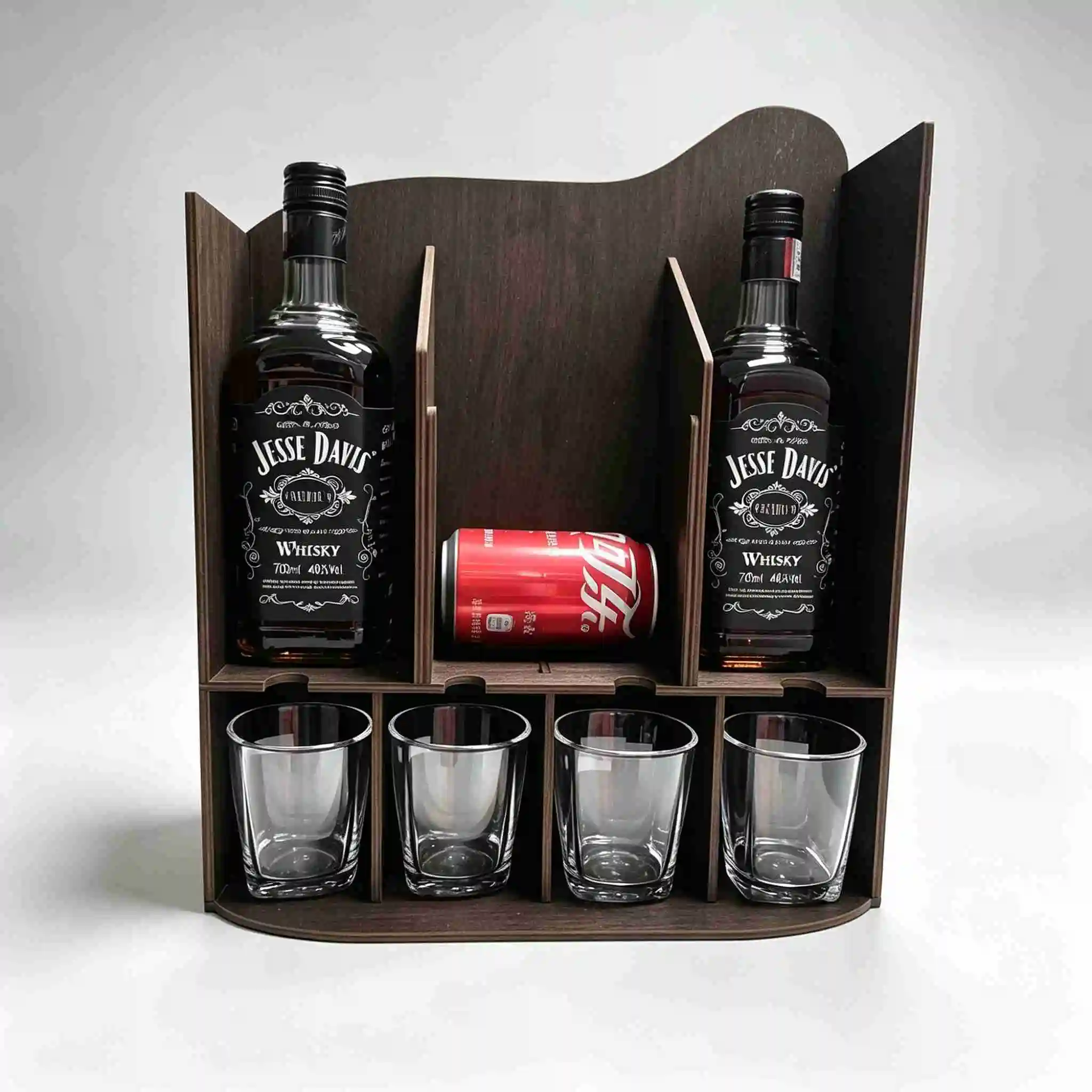 Portable Mini Bar Cabinet Retro Oil Drum Wine Rack with Door, Decorative Home Decor for Living Room Outdoor Party Mobile Bar