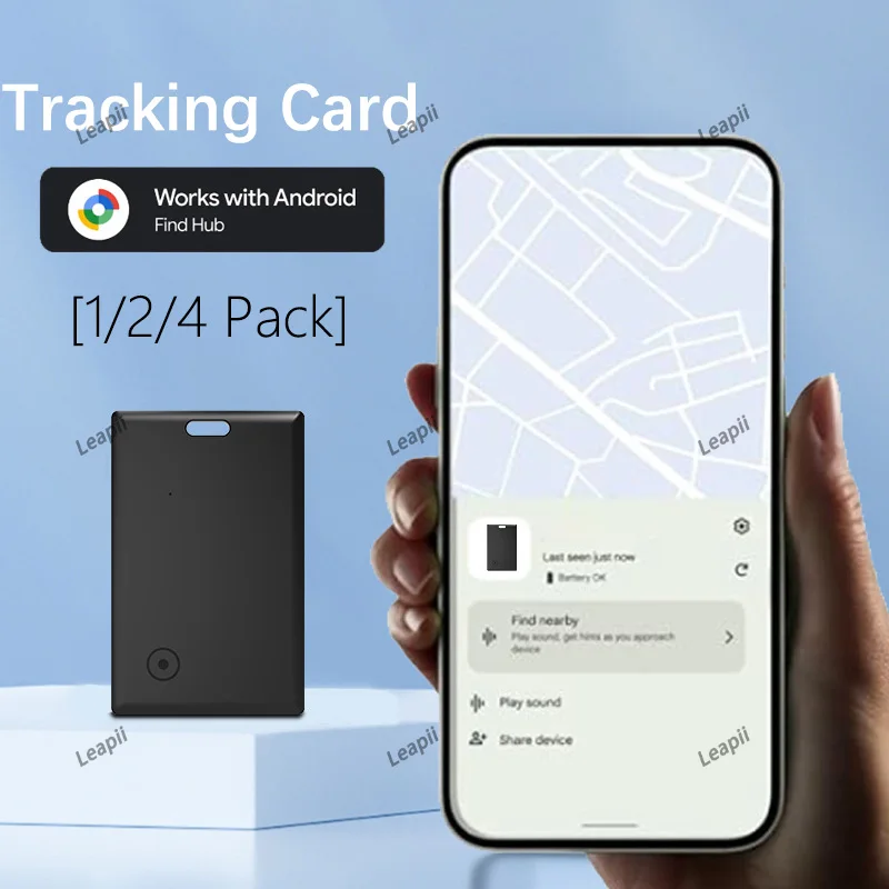 Carte de suivi Android compatible avec Google Find Hub – Localisateur de portefeuille, traceur d'objets pour étiquettes de bagages
