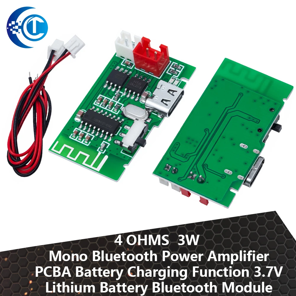 

4 OHMS 3W Mono Bluetooth Power Amplifier PCBA with Built - in 3.7V Lithium Battery Charging Function Bluetooth Module