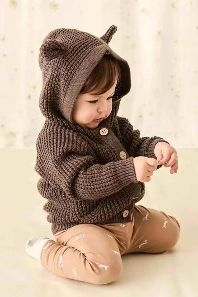 Autumn Baby Clothes Long Sleeve Hoodie Sweaters For Newborn Baby Boys Girl Cardigan Winter Infants Children Sweaters Outerwear