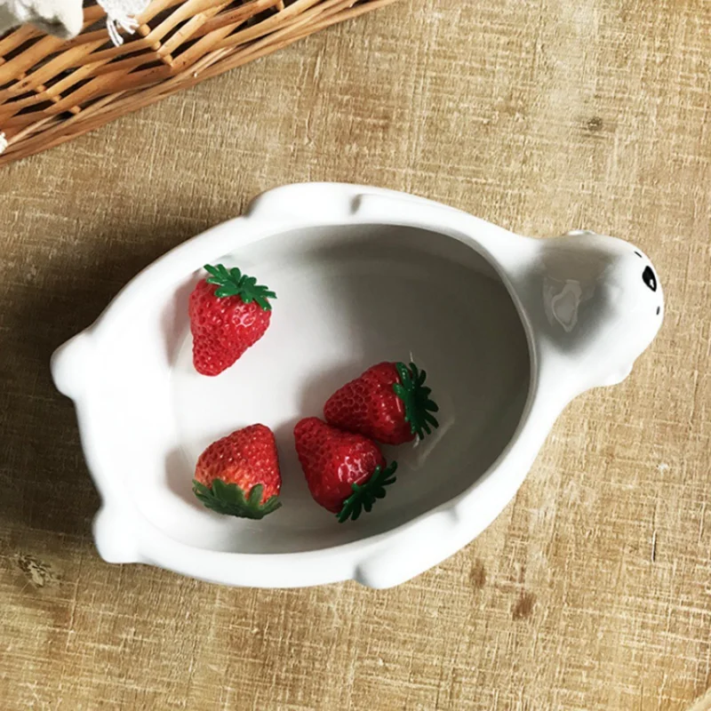 Cute Polar Bear Ceramic Bowl Noodle Soup Bowl Fruit Dessert Salad Bowl Home Kitchens Creative Animal Tableware