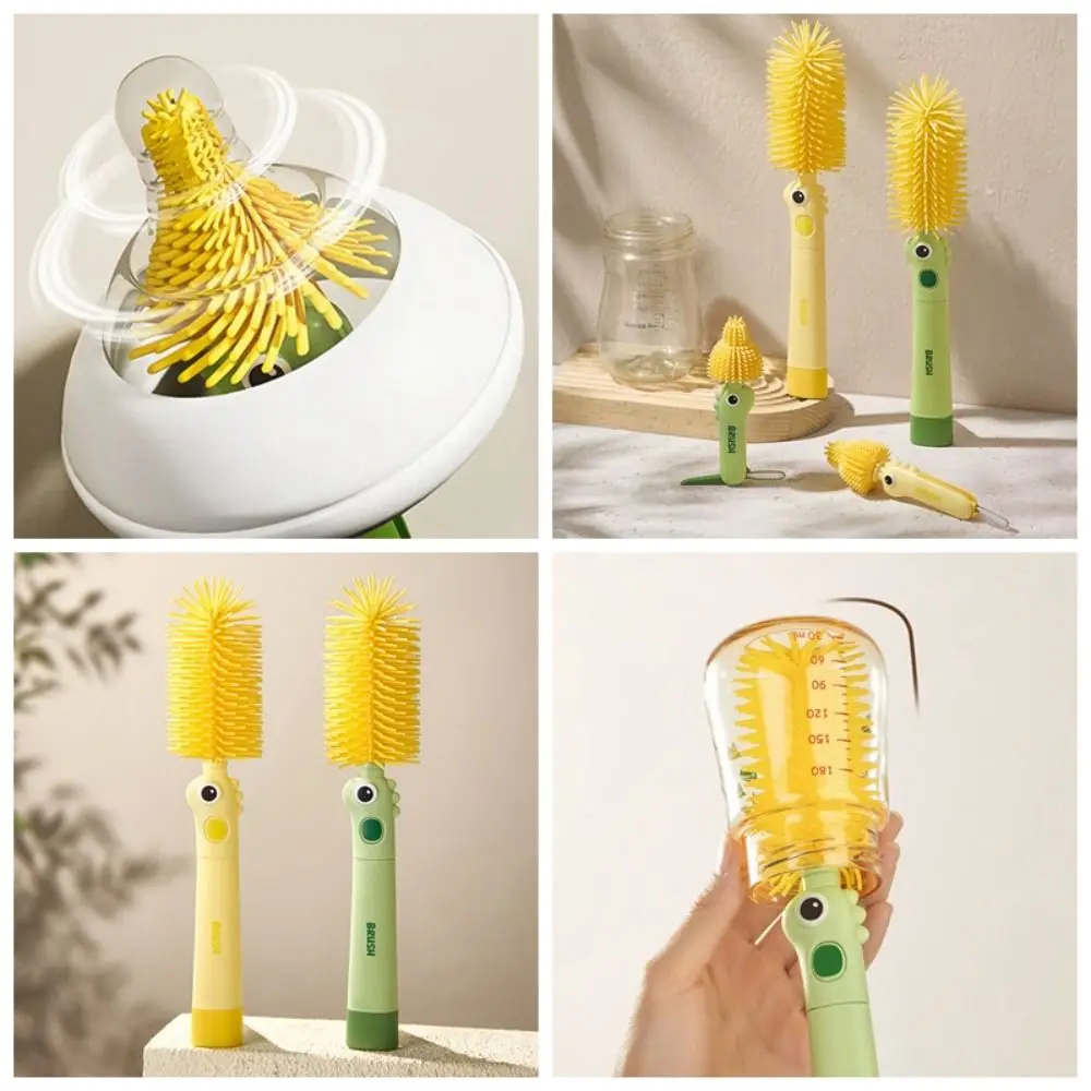 

2PCS/SET 3-in-1 Baby Bottle Cleaner Set 360 Degree Rotation Silicone Nipple Brush Multi-functional Long Handle Baby Bottle Brush