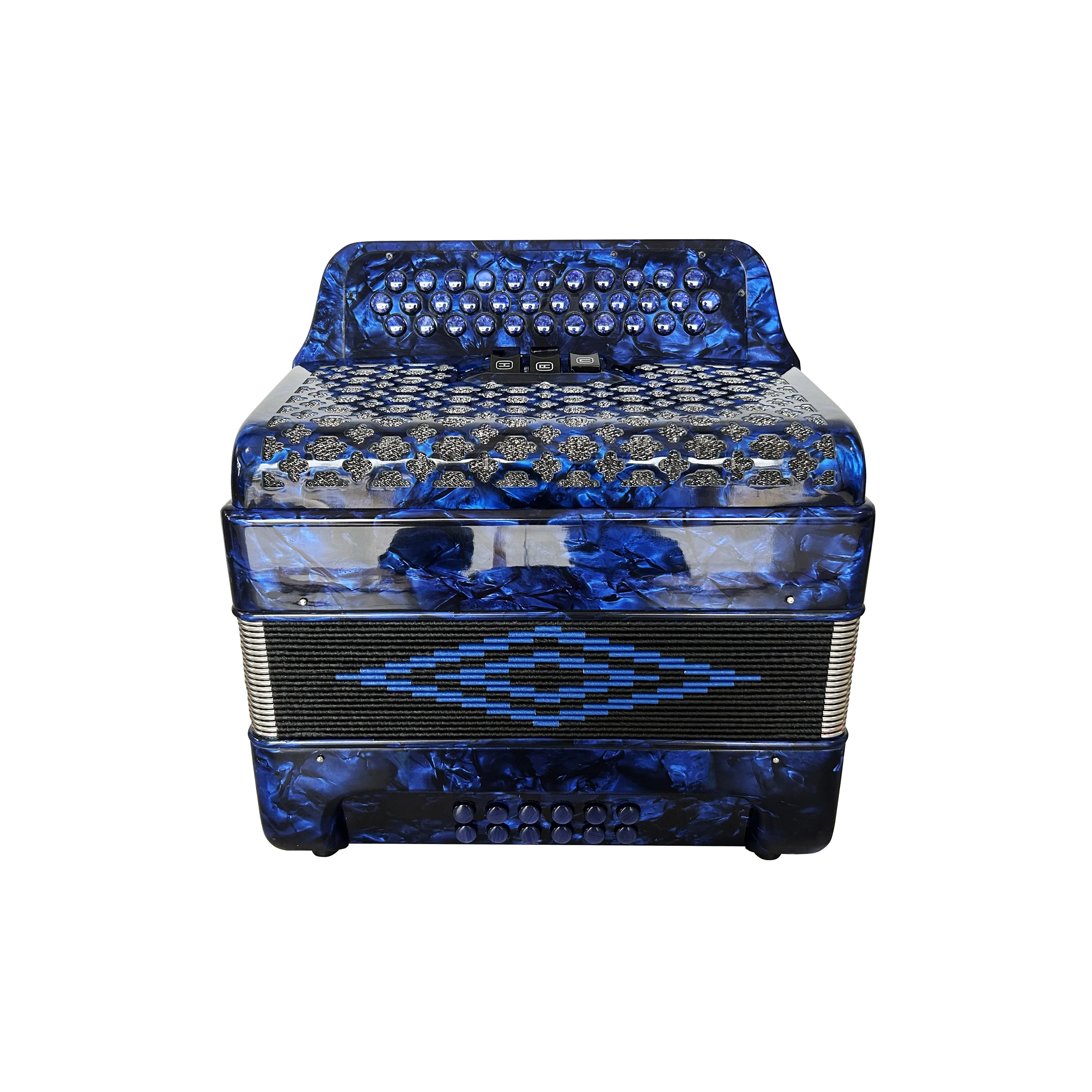 Professional 34-Button 12-Bass 3-Register Blue Celluloid Accordion Cheap 34 Buttons 12 Bass 3 Diatonic Wood JB3412B