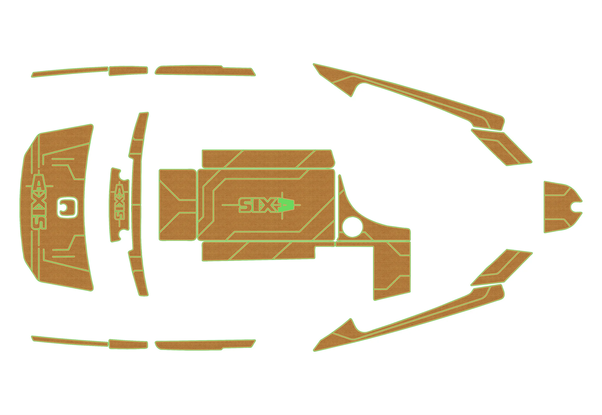 Anti-Skid EVA Faux Teak Self-Adhesive 6mm Boat Decking Pad for 2013 AXIS A22 Yacht Cockpit Durable Marine Flooring