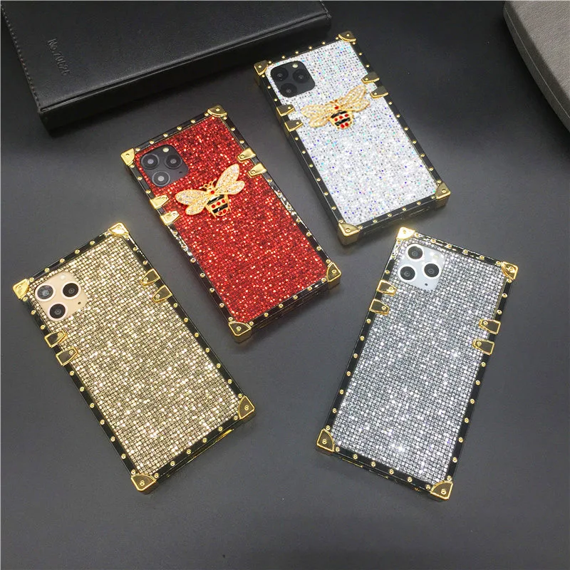 

Luxury Gold Glitter Sequin Diamond Bee Cover Women Retro Case for Samsung Galaxy S25 Ultra S24 Ultra S24 FE S23 Plus S22 S21 S20