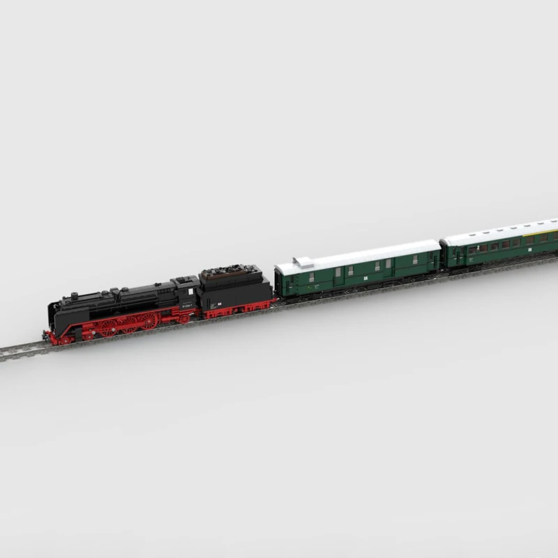 Modello di treno ferroviario Moc Building Blocks Modello di treno a vapore Tecnologia Mattoni Assemblaggio fai-da-te Giocattolo da costruzione Set di vacanze Regali