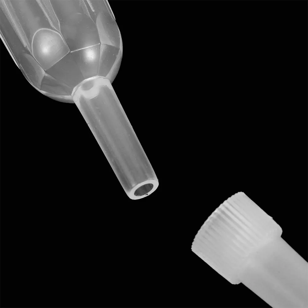 ฝาหยดขวดแอมพูลแบบใส 10 ชิ้นพร้อมแผ่นป้องกันมือ คอโค้งนุ่มเพื่อการใช้กาวที่แม่นยำ