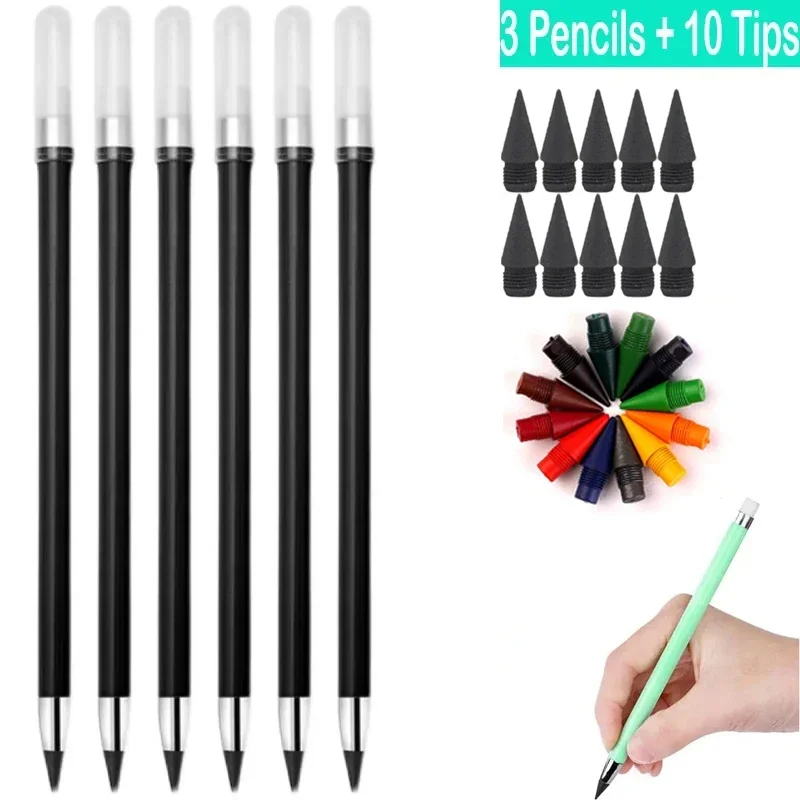 13 pcs Eternal Pencil Set Macaron For Kids Cute Pens Painting Art Infinity Pencils Tips Stationery School Office Supplies