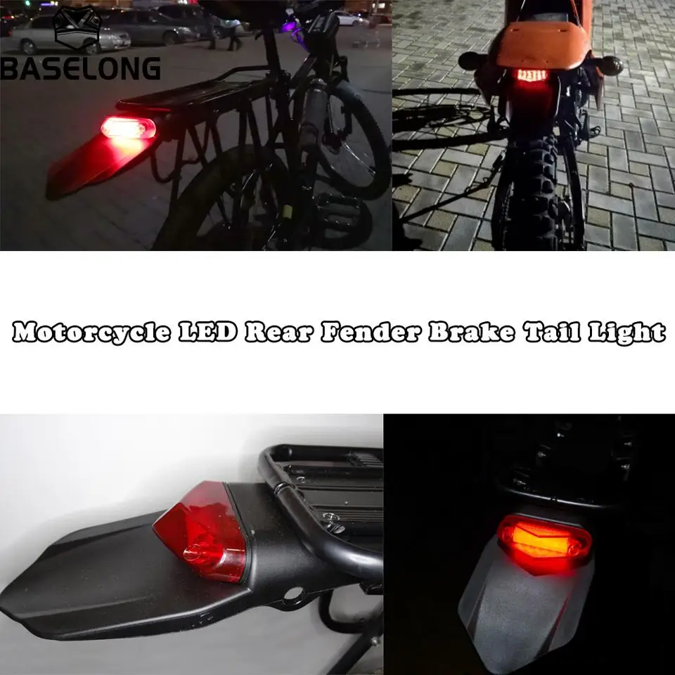 DREAMIZER MOTO DIRT Bike Fender Feu arrière Moto LED Frein Feux avec