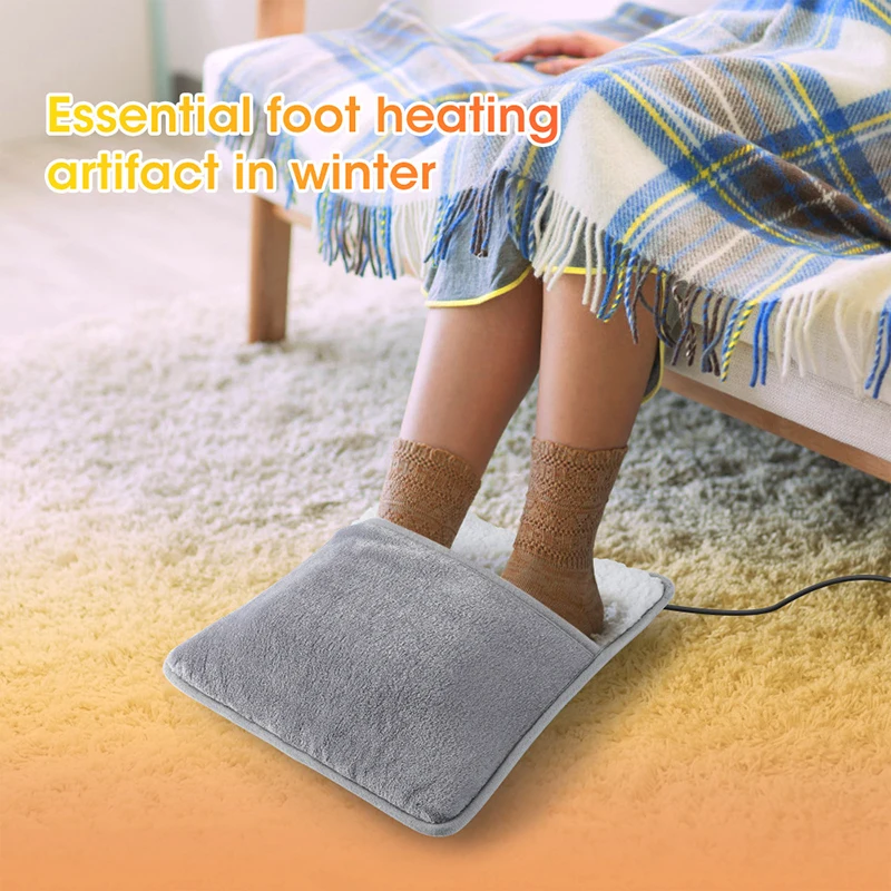 Winter Electric Foot Heating Pad USB Charging Soft Plush Washable Foot Warmer Heater Improve Sleeping Foot Warming Mat