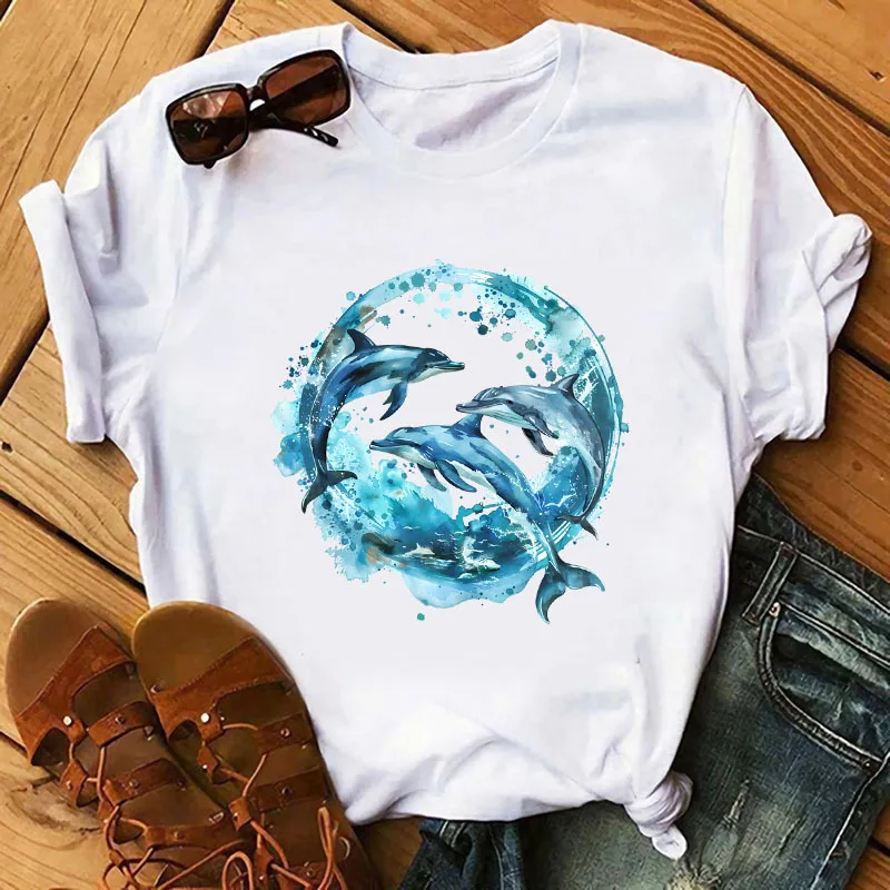 Cartoon Fish Marine Animals Dolphins whales Patch for Clothes Heat Transfer Appliques Thermo Stickers Iron on Vinyl for Clothes