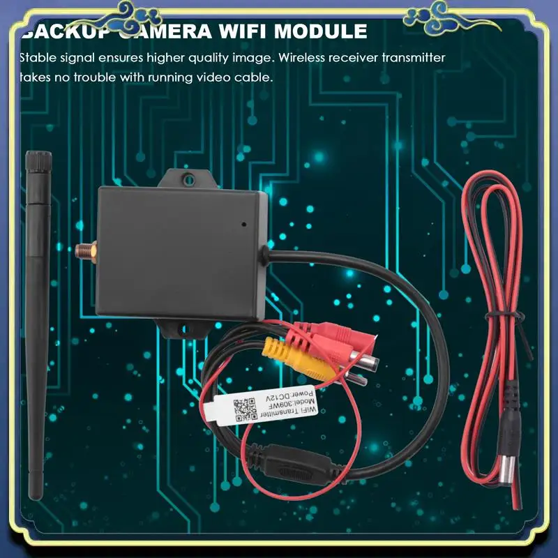 

AU16-Wifi Wireless Transmitter Module Car Backup Camera AV Video Rear View Kits Black