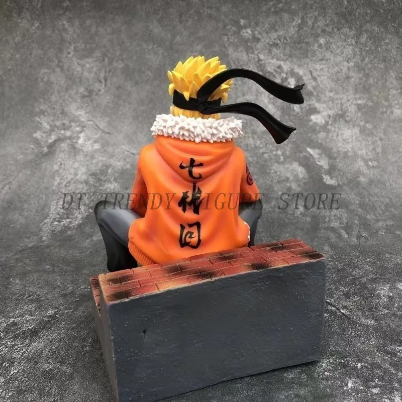 25cm Anime NARUTO marka modowa Uzumaki Naruto Gangdom pozycja siedząca figurka kolekcja pcv Model ozdoba zabawka na prezent