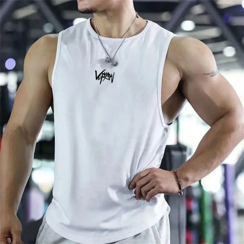 2026 Summer Men's Moisture-Wicking Sports Fitness Shirt Sleeveless Fitness Shirt Fashion Men's Basketball Shir