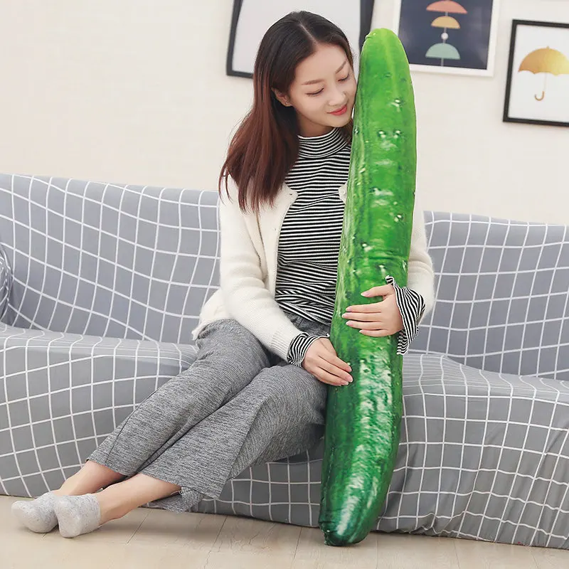 55-110cm Creative Simulation Cucumber Plush Toy Stuffed Cute New  Fruits Pillow Funny Christmas Gift Doll