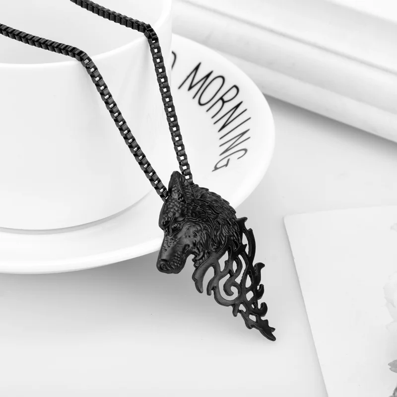 Cabeça de lobo pingente colar punk vintage feminino masculino metal animal jóias transporte da gota coisas legais corrente masculina festa jóias presente