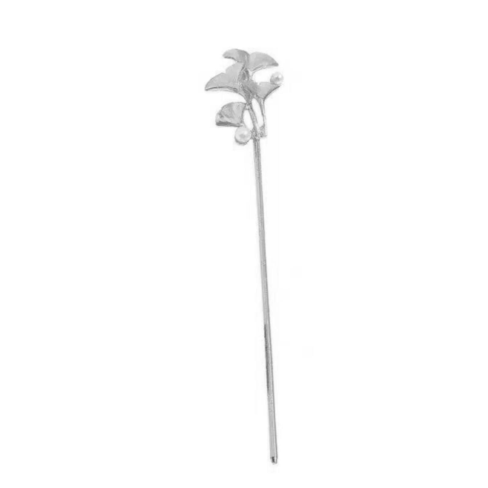 Ginkgo Leaf Hair Stick For Women Gold/silver Retro Pearl Hairpins Chinese Style Wedding Hair Accessoreis Simple Hair Clasp view 6