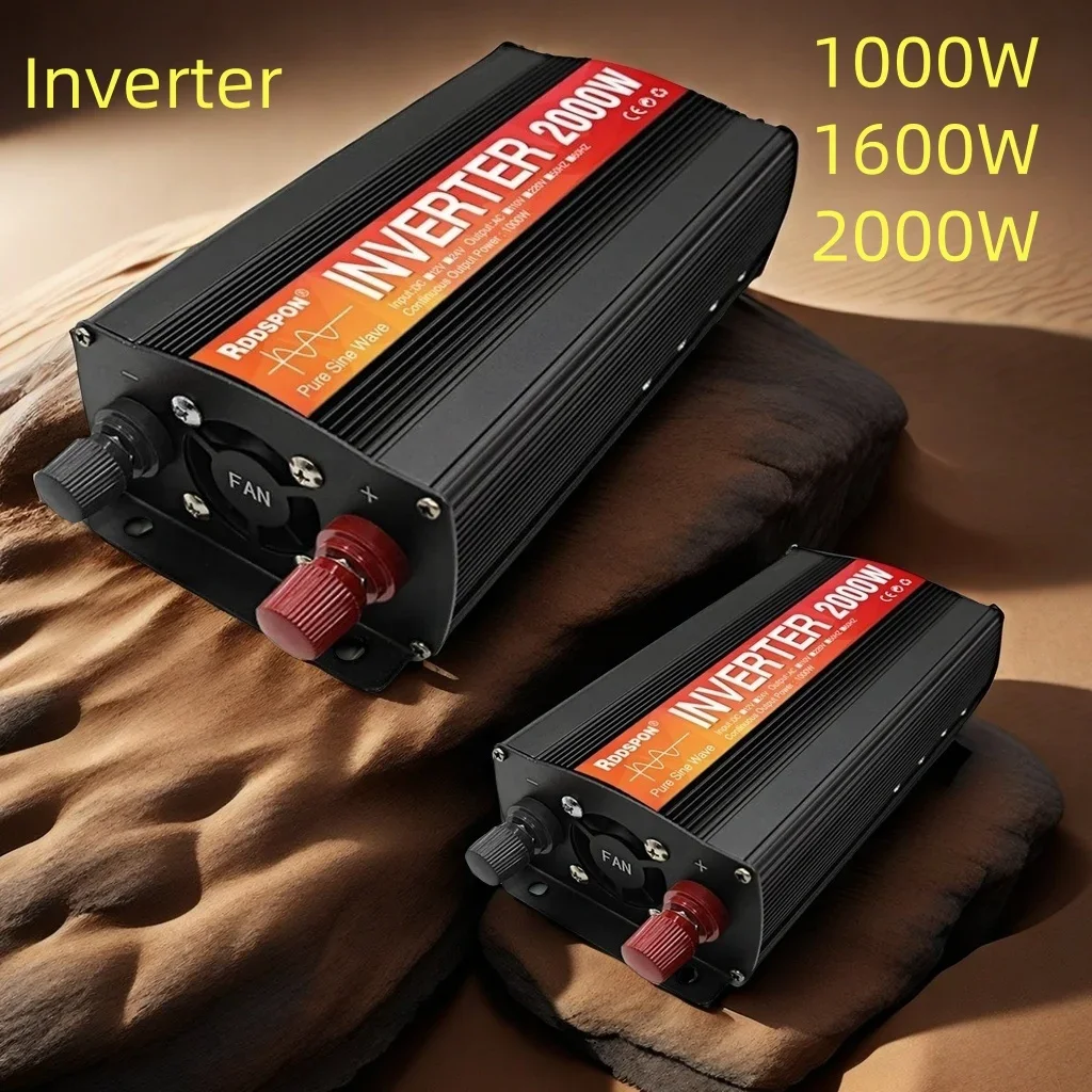 

Pure Sine Wave Car Inverter 1000W 1600W 2000W RDDSPON Power Solar Inverter 50Hz 60Hz Voltage Converters DC 12V 24V48V To AC 220V