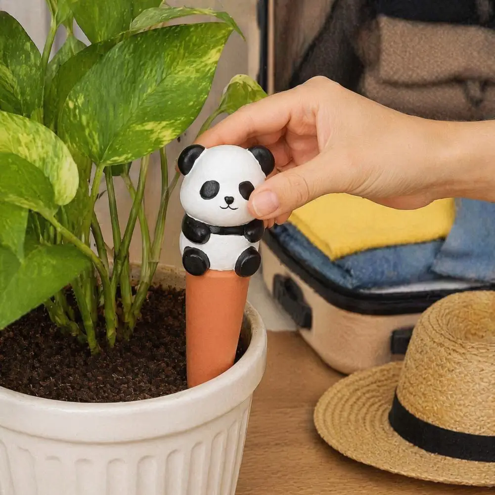 4 Pcs Set Plant Watering Spikes Cute Animal Self Watering Stakes Automatic Slow Release Clay Watering Tool view 5