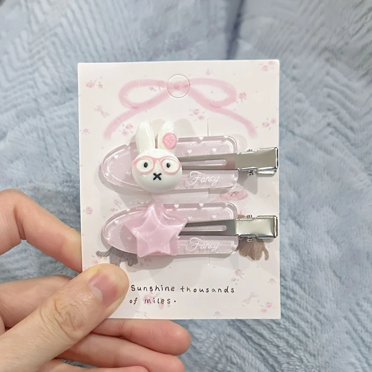 Cute Miffy Bunny Hair Clips Set Cartoon Rabbit Glasses Star Decor Glitter Barrettes Kawaii Sweet Bangs Side Hair Pins for Girls