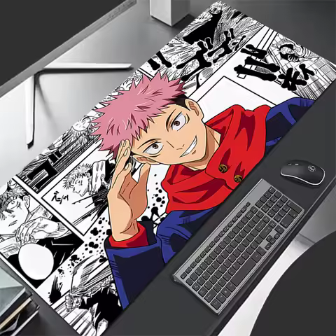 Mousepad Pattern HD Mouse Pad Desk Mat Computer Gaming Keyboard Pad J-jujutsu Kaisen Sukuna Yuji Rubber Mat Non Slip Mouse Mat