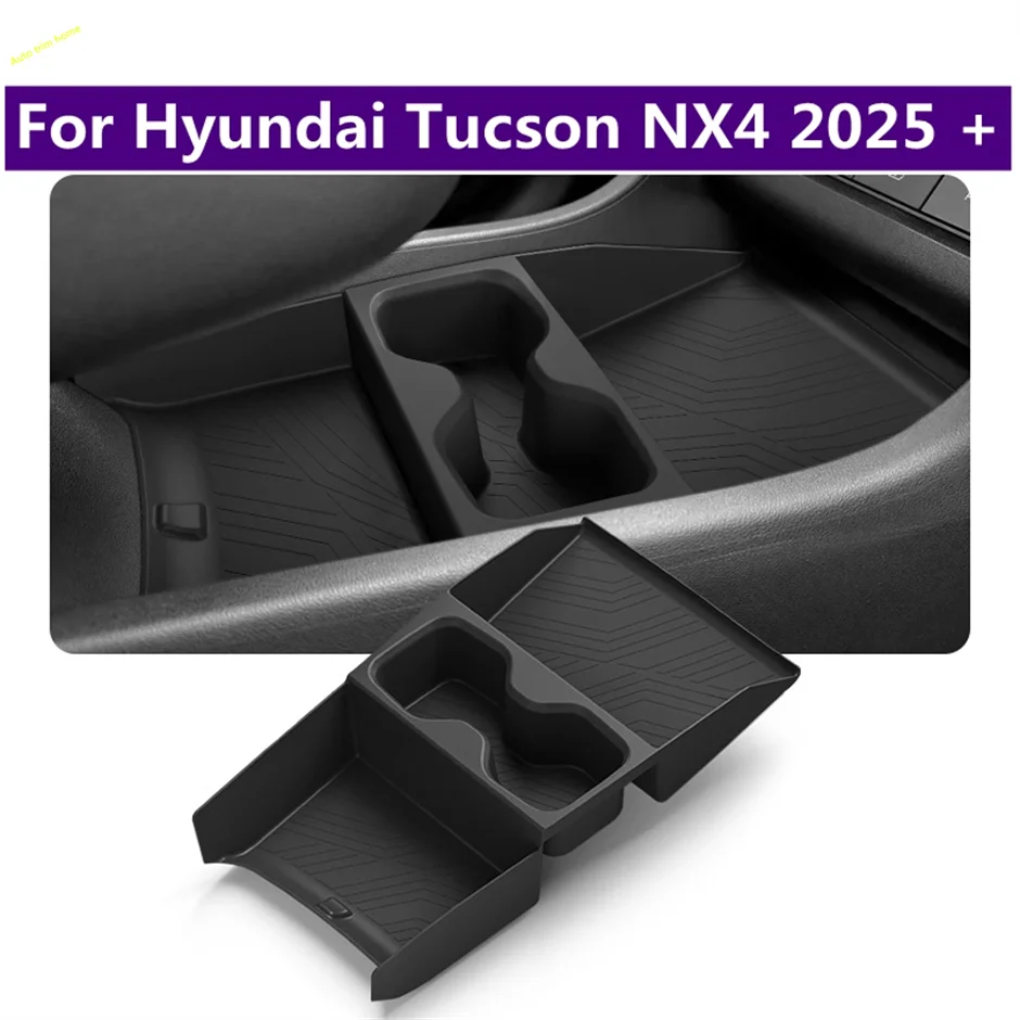 

ABS Black Car Box Storage under Central Control Container Accessories Cover Trim For Hyundai Tucson NX4 2025 2026