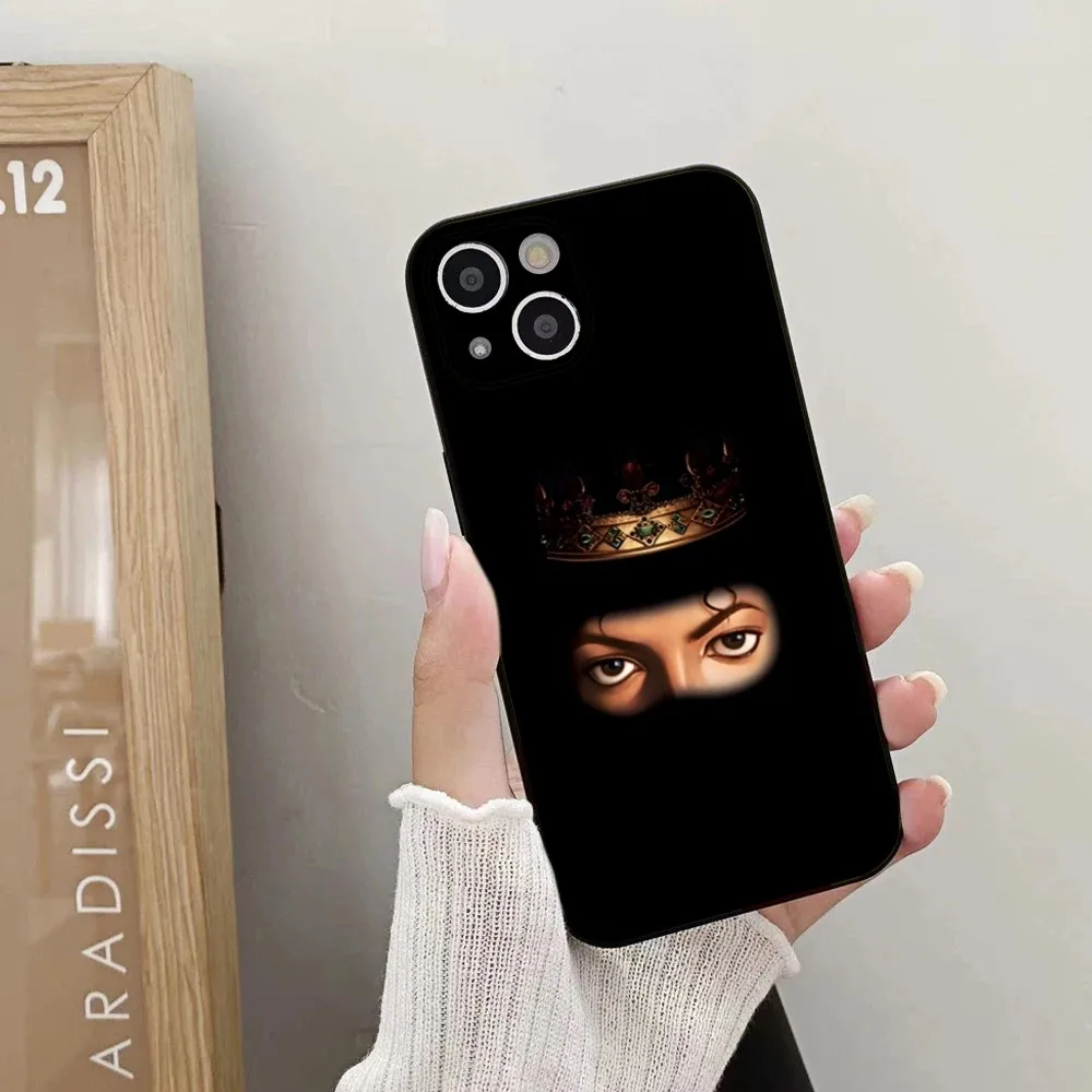 M-Michael J-Jackson Capa de telefone para iPhone 15,14,13,12,11 Plus,Pro,Max,XR,XS,X,7,8 Plus, SE, Mini Silicone Macio