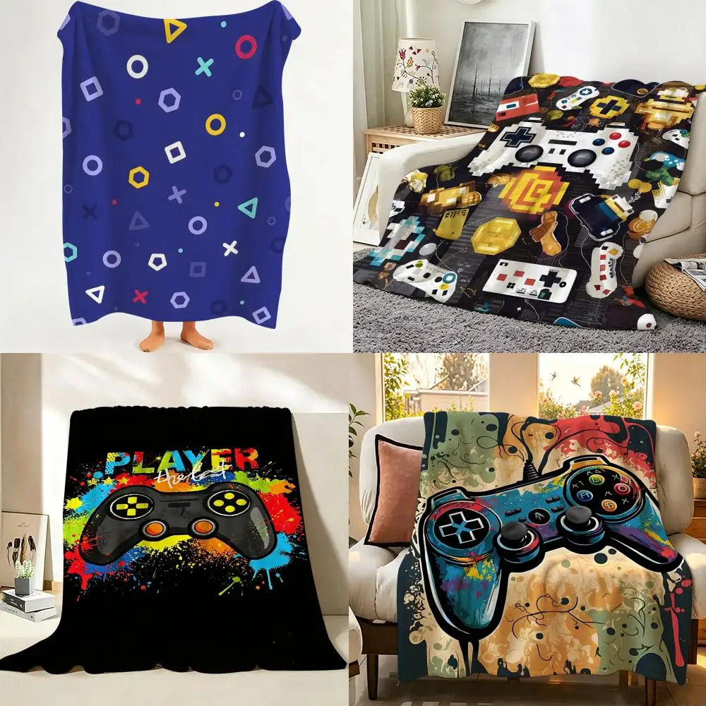 Art V-Video G-Game Throw Flannel Throw Blanket Suitable for Sofa、Living Room、Bedroom