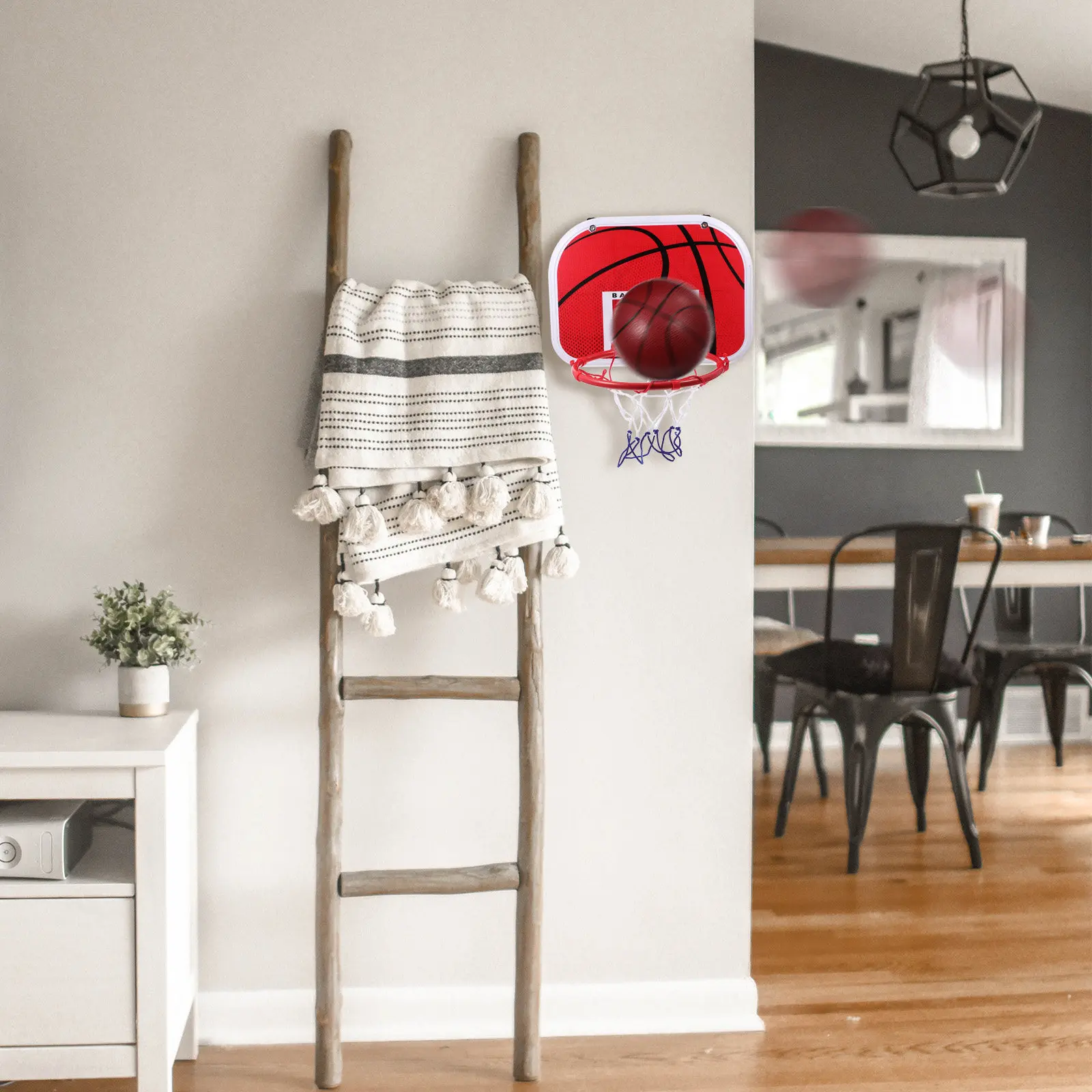 1Set Indoor Basketball Frame for Portable Hanging Basketball Rack with Installation Tool Cool Colorful Design Gift