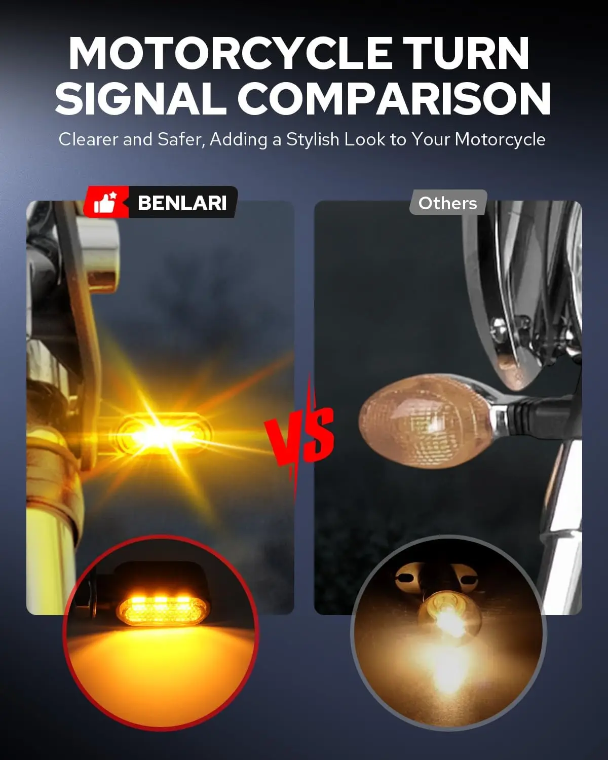 For Motorcycle Turn Signal Light 12V Clignotant LED Mini Flashing Indicator Blinker Lamp Universal