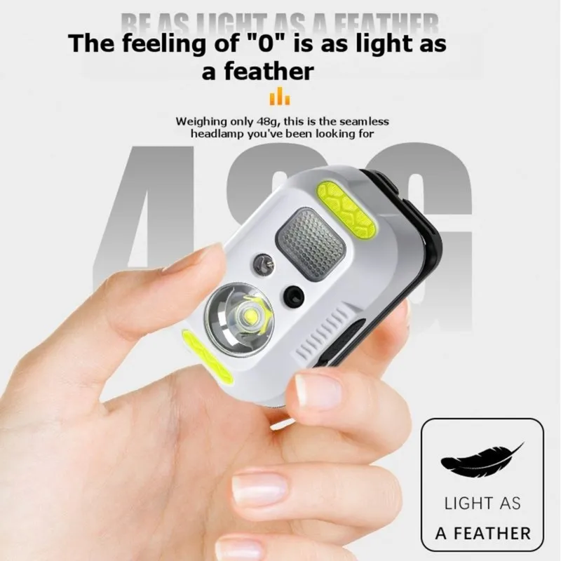 [NEWA76K!】 Smart Sensor LED Headlamp Rechargeable Bright, Lightweight& Long-Lasting For Outdoor Activities For Running, Camping,