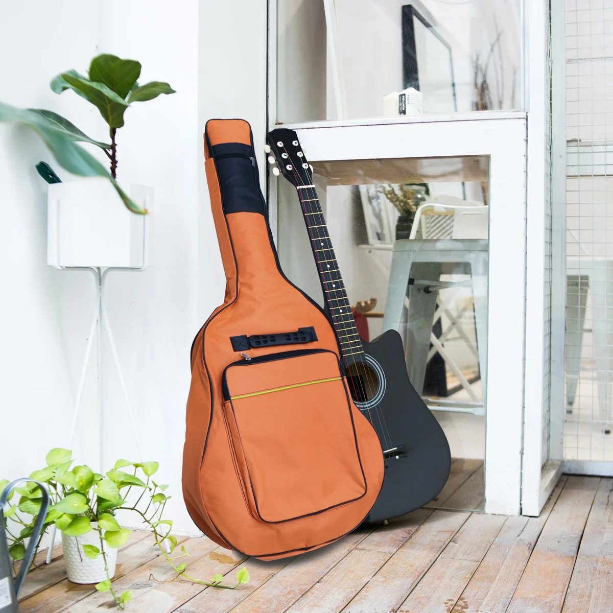 

40 /41 Waterproof Guitar Bag Oxford Cover Front Pocket Double Strap Padded Acoustic Cloth Straps