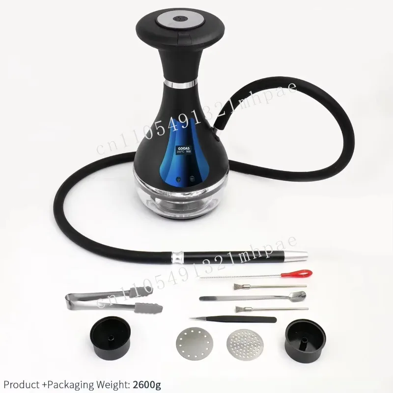 Cigarette à eau électronique 20000mAh, ensemble complet d'écran tactile LED, chauffage électrique, capsule de cigarette à eau électronique