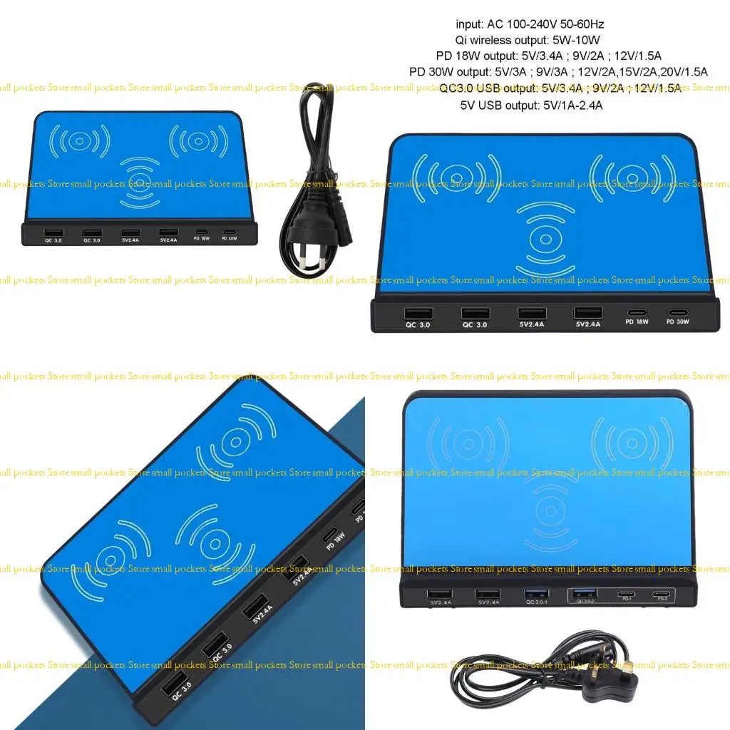 r1wd-マルチポート-usb-高速充電器は-2-台の携帯電話をサポートし、ワイヤレス充電を実現します