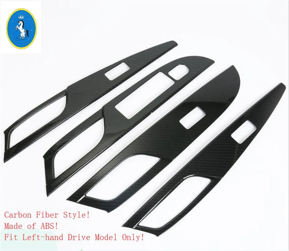 Door Armrest Window Glass Lift Button Decor Panel Cover Trim For Suzuki Sx4 s-cross 2014 - 2022 Matte / Carbon Fiber Accessories