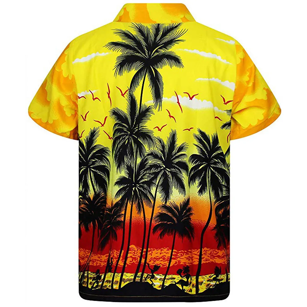 Summer Fashion 3D Printed Oversized Beach Shirt Men's  Collar Fleece Lined Thickened Special Wide Fit Autumn Shirt S