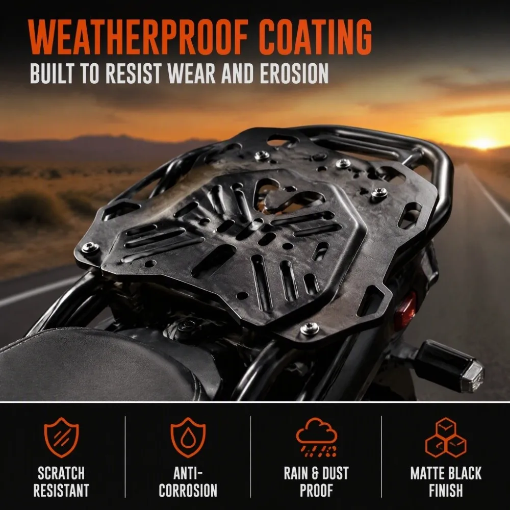 Carbon Steel Motorcycle Tail Box Base Stamping Construction Anti-Rust Support Top Case Mounting Plate Paint Coat Finish