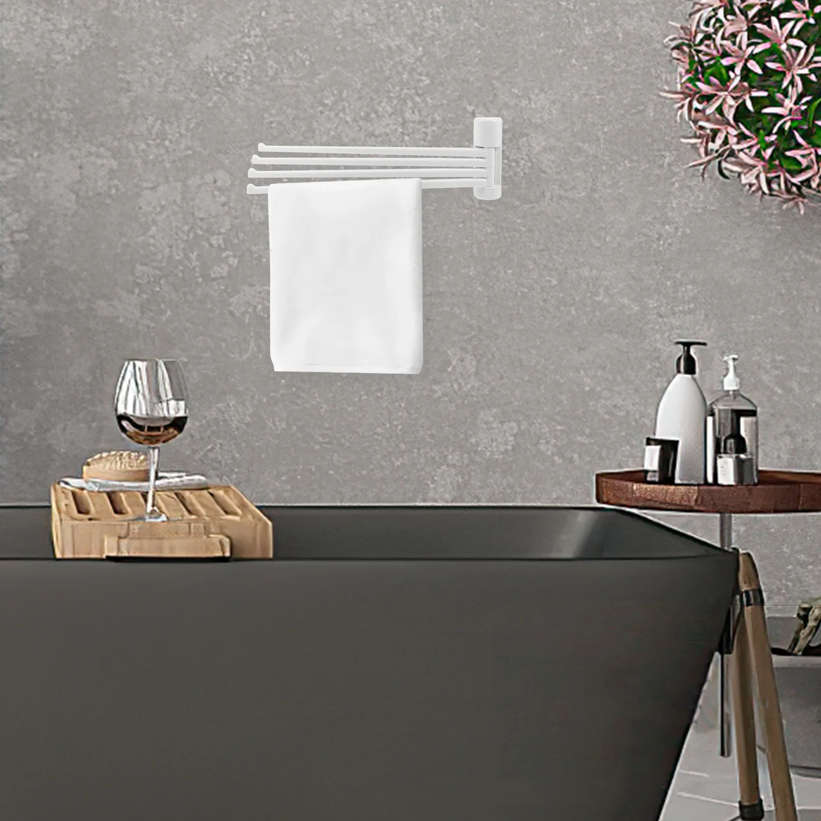 

180 Degree Rotatable 3 Bar ABS PVC Towel Rack Suction Cup Bathroom Organizer Wall Mount Clothes Hanger Towel Rack