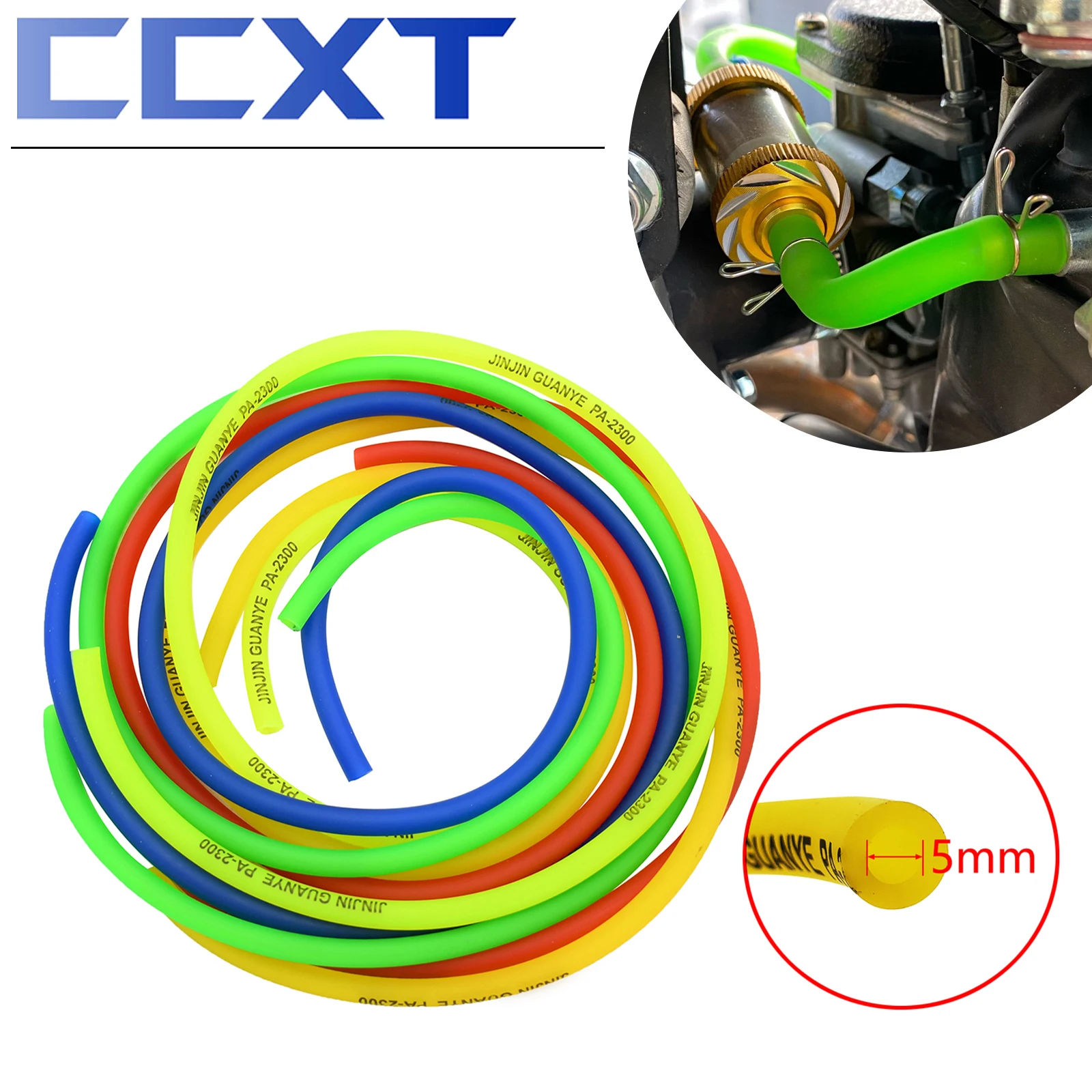 Motorcycle Dirt Bike ATV Scooter 5M 3M 1M Yellow Green Red Blue Fuel Oil Hose Tubes For Honda KTM Kawasaki Yamaha Suzuki Etc