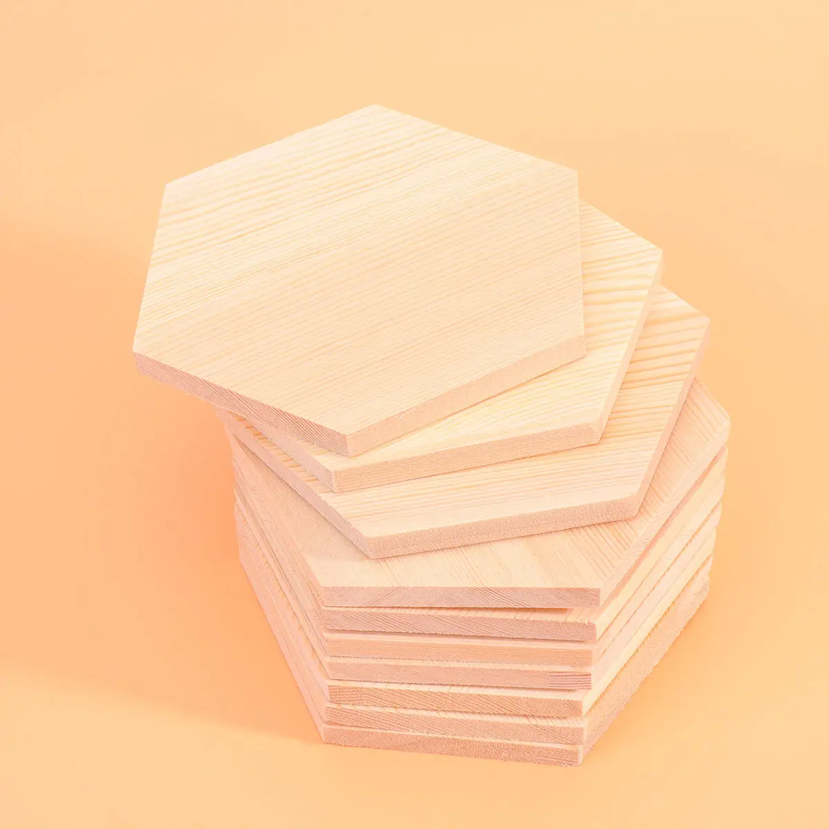 

10 шт. полигональных деревянных блоков-шестигранников из массива сосны, идеально подходят для поделок своими руками, художественных проектов, маленьких деревянных заготовок для творчества