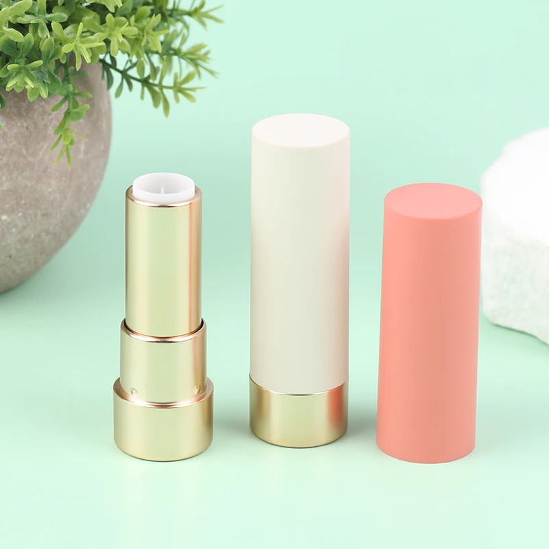 1Pcs Lipstick Empty Tube Frosted Round Cosmetic Packaging Material Refillable Bottles Lip Gloss Container