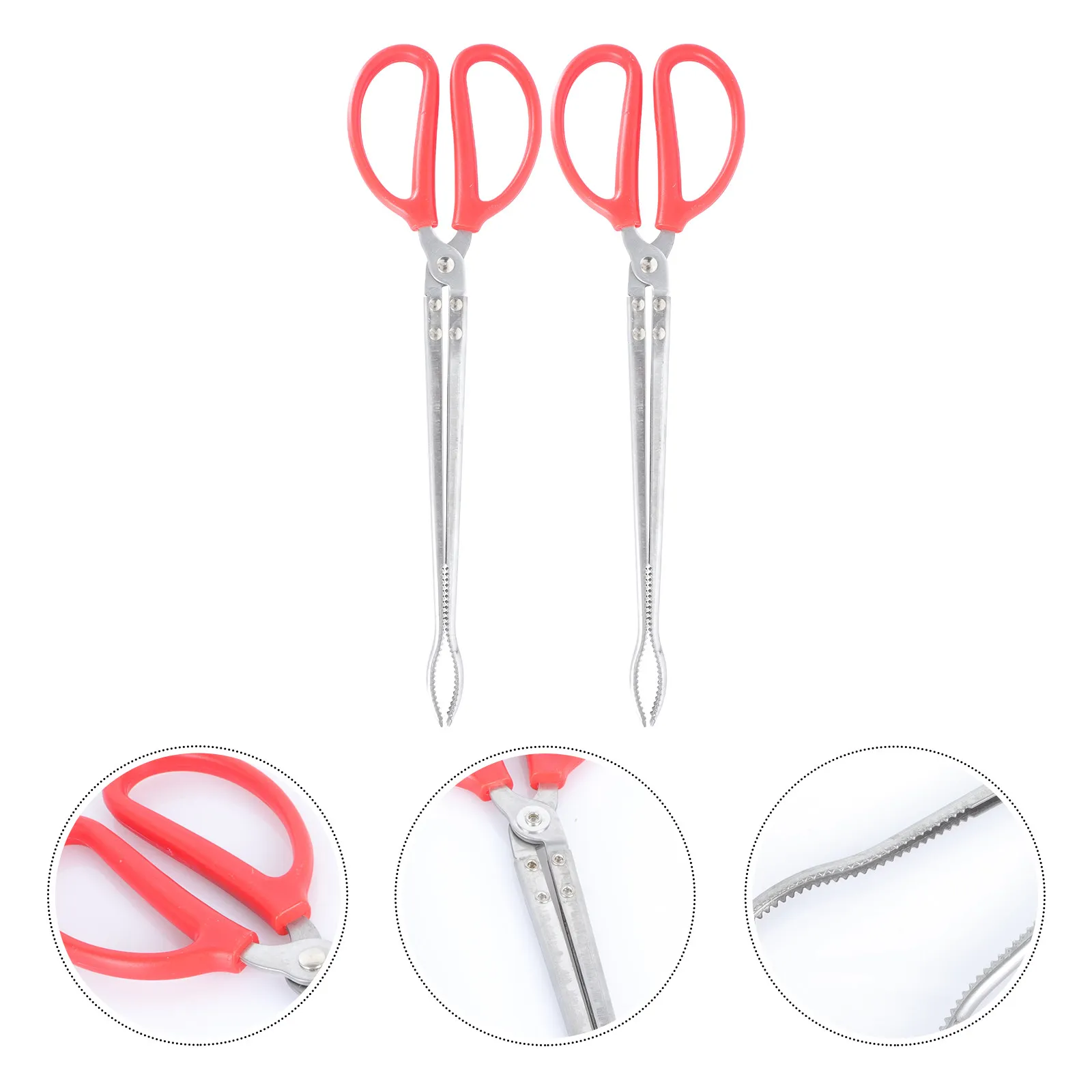 2Pcs Stainless Steel Trash Grabber Tool Simple Structure Easy Use Litter Picker for Household Yard Outdoor Trash Coal Briquette
