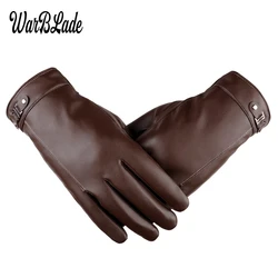 Gants en cuir PU coupe-vent pour hommes, mitaines d'affaires pour hommes, garder au chaud, écran tactile, conduite, automne, hiver, nouveau