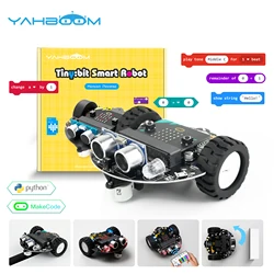 Yahboom-Carro Microbit Programável com Bateria, Codificação Robótica, Educação STEM, V2, V1, CE, RoHS