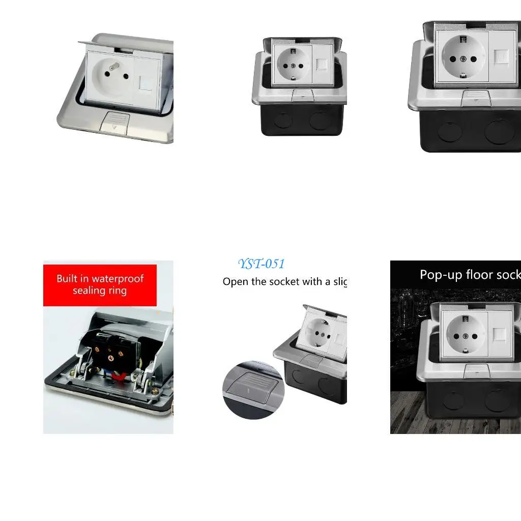 

E15A Pop-Up Outlet for Countertop Floor Outlet Socket for Kitchen Waterproof Socket