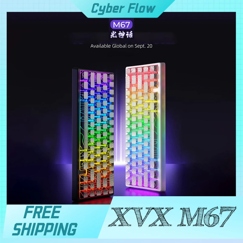 

Xvx M67 Light Gods Mechanical Keyboard Wired Gasket Rgb 68% Electronic Sports Game Keyboard Customized For Gamer Office Gifts